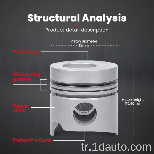 Mitsubishi Motor Yedek Parçaları 6d15 Piston ME032593 ORİJİNAL